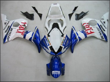 Bleu Fiat 2005 Yamaha R6 Carénage Moto