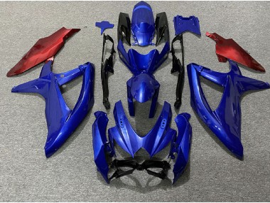 Bleu Foncé & Rouge 2008-2010 Suzuki GSXR 600-750 Carénage Moto