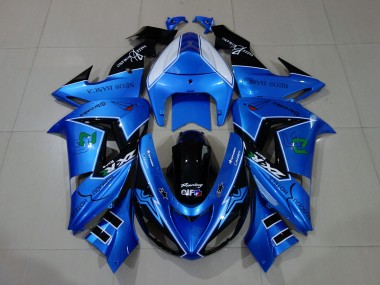 Bleu Liquide & Logos 2006-2007 Kawasaki ZX10R Carénage Moto