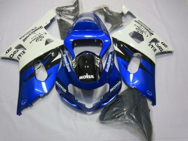 Bleu & Noir 2001-2003 Suzuki GSXR 600-750 Carénage Moto