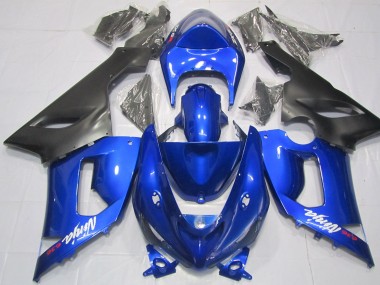 Bleu & Noir 2005-2006 Kawasaki ZX6R Carénage Moto