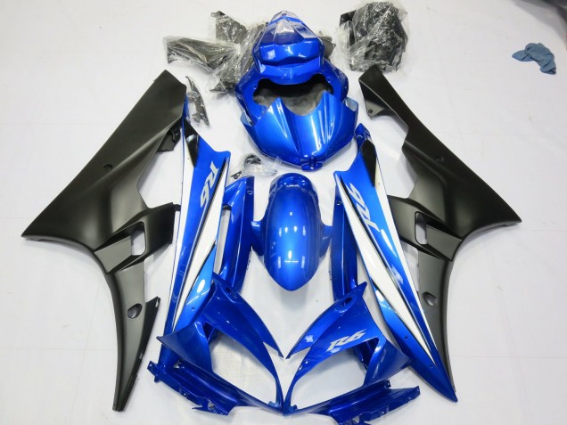 Bleu Noir Mat 2006-2007 Yamaha R6 Carénage Moto