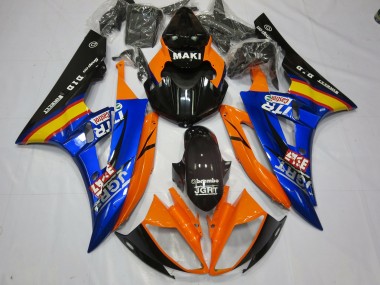 Bleu Orange 2006-2007 Yamaha R6 Carénage Moto