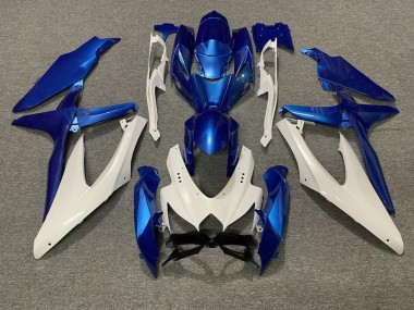 Bleu Perle & Blanc 2008-2010 Suzuki GSXR 600-750 Carénage Moto