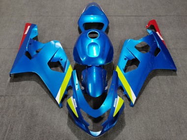 Bleu Perle Jaune 2004-2005 Suzuki GSXR 600-750 Carénage Moto