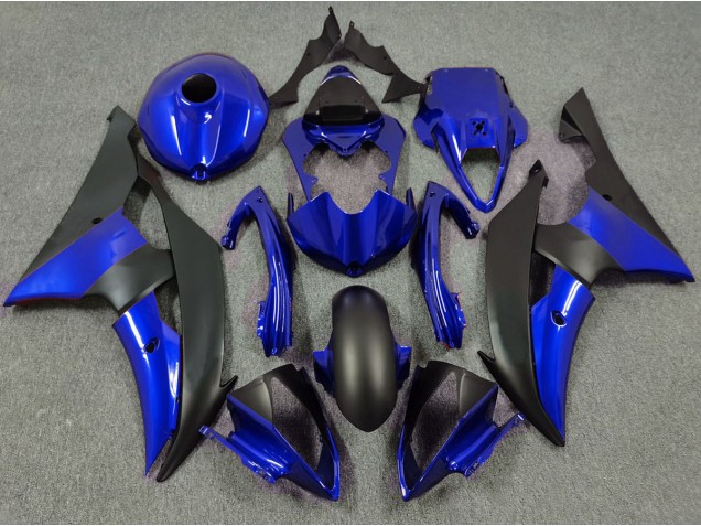 Bleu Profond & Noir Mat 2008-2016 Yamaha R6 Carénage Moto