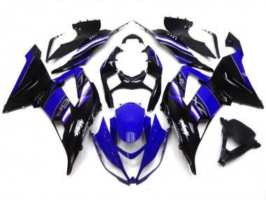 Bleu Profond & Noir Vibrants 2013-2018 Kawasaki ZX6R Carénage Moto