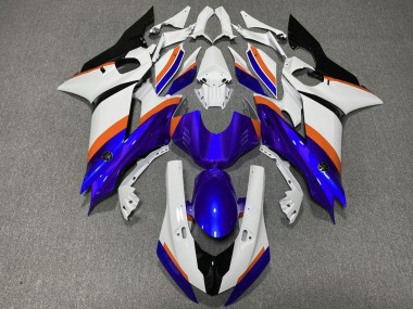 Bleu Profond & Orange 2017-2021 Yamaha R6 Carénage Moto