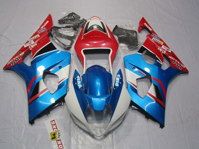 Bleu & Rouge 2003-2004 Suzuki GSXR 1000 Carénage Moto