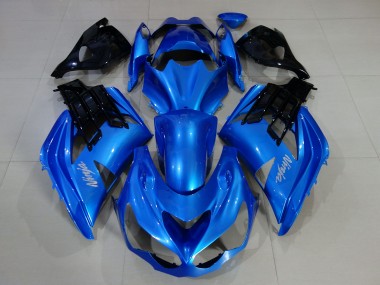 Bleu Vif & Noir Brillant 2012-2021 Kawasaki ZX14R Carénage Moto