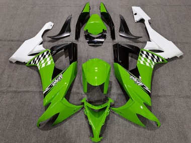 Chèque Vert & Blanc 2008-2010 Kawasaki ZX10R Carénage Moto