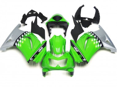 Chèque Vert & Noir 2008-2012 Kawasaki Ninja 250 Carénage Moto