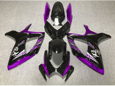 Design Violet & Noir Brillant 2006-2007 Suzuki GSXR 600-750 Carénage Moto