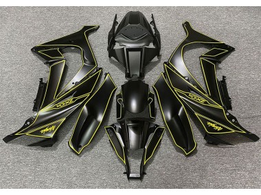 Doublure Noir Mat & Jaune 2011-2015 Kawasaki ZX10R Carénage Moto