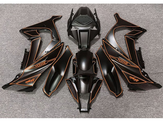 Doublure Noir Mat & Orange 2011-2015 Kawasaki ZX10R Carénage Moto