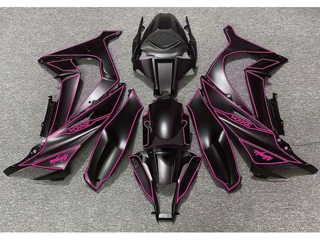 Doublure Noir Mat & Rose 2011-2015 Kawasaki ZX10R Carénage Moto