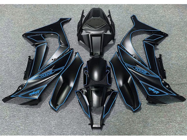 Doublure Noire Mate & Bleue 2011-2015 Kawasaki ZX10R Carénage Moto