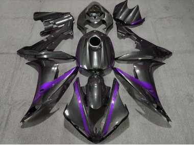 Fibre De Carbone Style W Violet 2004-2006 Yamaha R1 Carénage Moto