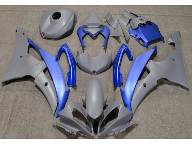 Gris Mat & Bleu 2008-2016 Yamaha R6 Carénage Moto