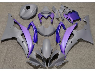 Gris Mat & Violet 2008-2016 Yamaha R6 Carénage Moto