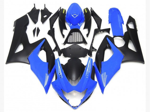 Inférieurs Bleu Brillant Clair & Noir Mat 2005-2006 Suzuki GSXR 1000 Carénage Moto