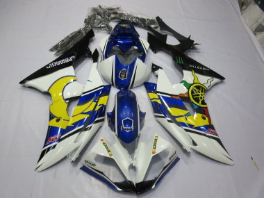 Jaune & Bleu 2008-2016 Yamaha R6 Carénage Moto