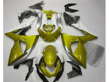 Jaune Brillant & Blanc 2009-2016 Suzuki GSXR 1000 Carénage Moto