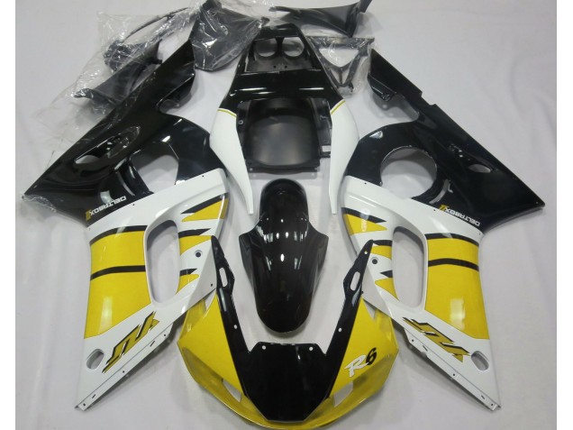 Jaune Brillant & Noir 1998-2002 Yamaha R6 Carénage Moto