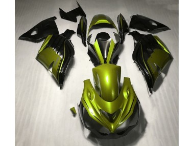 Jaune Brillant & Noir 2012-2021 Kawasaki ZX14R Carénage Moto