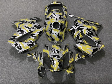 Jaune Camouflage 2002-2012 Honda VFR800 Carénage Moto