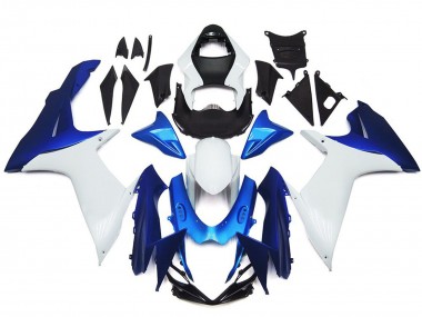 Kit De Style Uni Blanc & Bleu 2011-2024 Suzuki GSXR 600-750 Carénage Moto