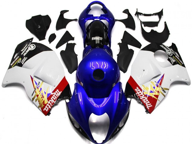 Logo Personnalisé Bleu & Blanc 1997-2007 Suzuki GSXR 1300 Carénage Moto