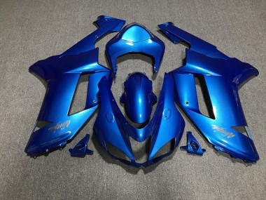 Logos Bleu Brillant & Chromés 2007-2008 Kawasaki ZX6R Carénage Moto