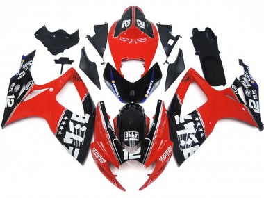 Logos Rouges & Noirs Personnalisés 2006-2007 Suzuki GSXR 600-750 Carénage Moto