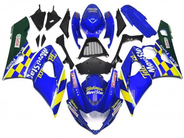 Movistar Chèque Bleu & Jaune 2005-2006 Suzuki GSXR 1000 Carénage Moto