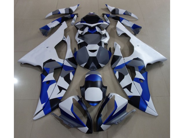 Neige Bleue Camo 2008-2016 Yamaha R6 Carénage Moto