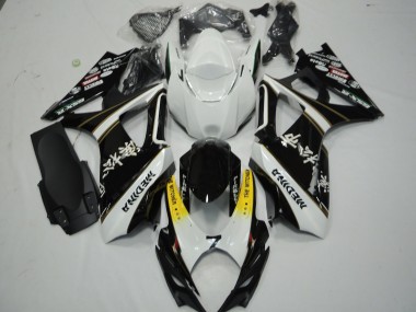 Noir & Blanc 2007-2008 Suzuki GSXR 1000 Carénage Moto