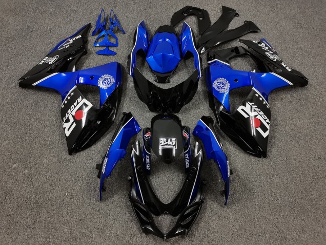 Noir & Bleu Avec Logos Personnalisés 2009-2016 Suzuki GSXR 1000 Carénage Moto