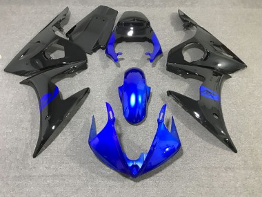 Noir & Bleu Brillant 2003-2004 Yamaha R6 Carénage Moto