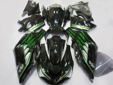 Noir Brillant Avec Vert 2012-2021 Kawasaki ZX14R Carénage Moto