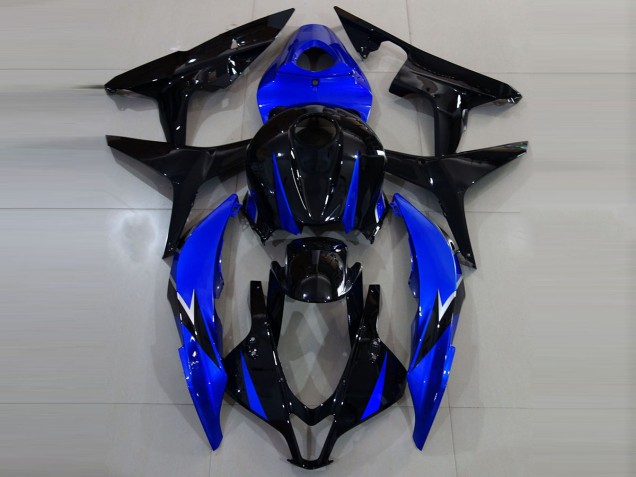 Noir Brillant & Bleu 2007-2008 Honda CBR600RR Carénage Moto