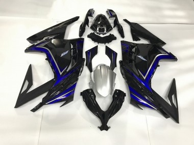 Noir Brillant & Bleu 2013-2018 Kawasaki Ninja 300 Carénage Moto