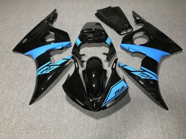 Noir Brillant & Bleu Clair 2003-2004 Yamaha R6 Carénage Moto