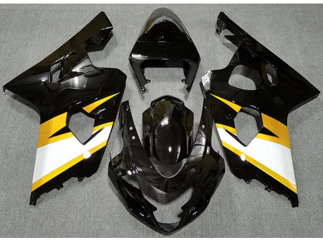 Noir Brillant & Jaune 2004-2005 Suzuki GSXR 600-750 Carénage Moto