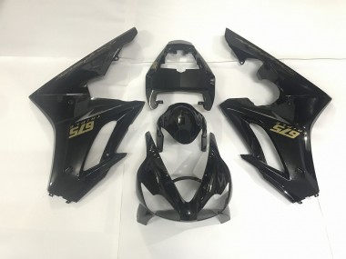 Noir Brillant & Or 2009-2012 Triumph Daytona 675 Carénage Moto