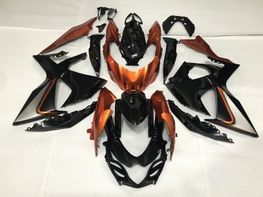 Noir Brillant & Orange Brillant 2009-2016 Suzuki GSXR 1000 Carénage Moto