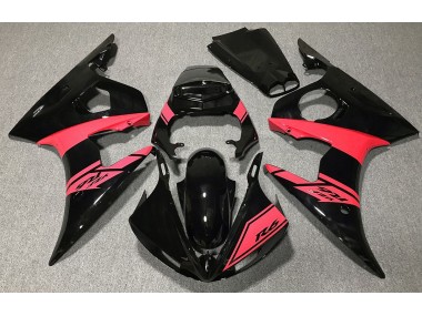 Noir Brillant & Rouge 2003-2004 Yamaha R6 Carénage Moto