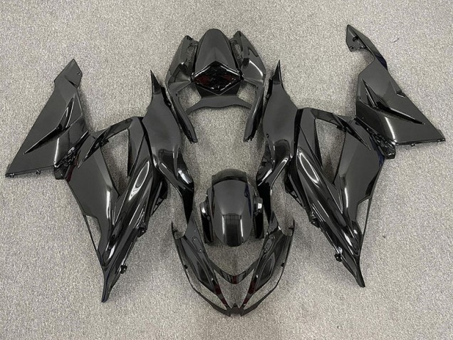 Noir Brillant Uni 2013-2018 Kawasaki ZX6R Carénage Moto