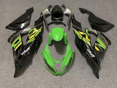 Noir Brillant & Vert Racing 2013-2018 Kawasaki ZX6R Carénage Moto