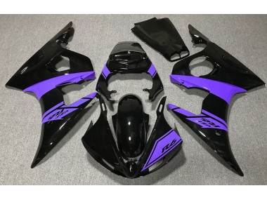 Noir Brillant & Violet 2003-2004 Yamaha R6 Carénage Moto